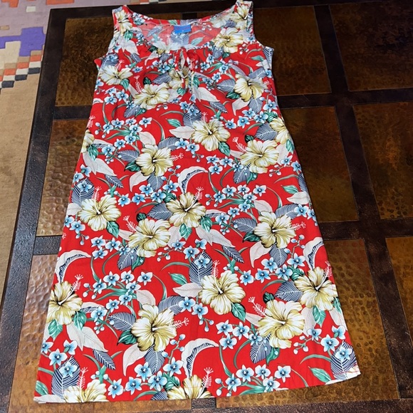 Naupaka Hawaii Sleeveless Tropical Floral Print Pull Over Shift Dress Small - Picture 5 of 16